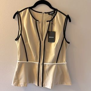NWT DKNY Peplum Top with back zipper (Side S)